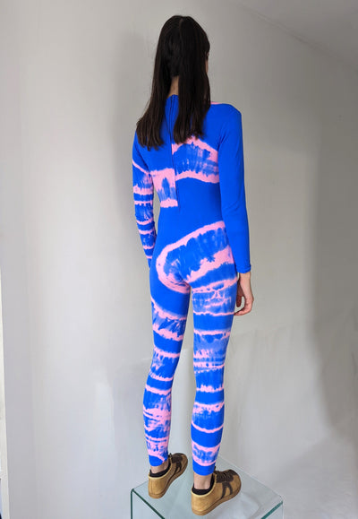 Hand Dyed Catsuit Pink Blue-Celia Calderón Asensio-APOC STORE