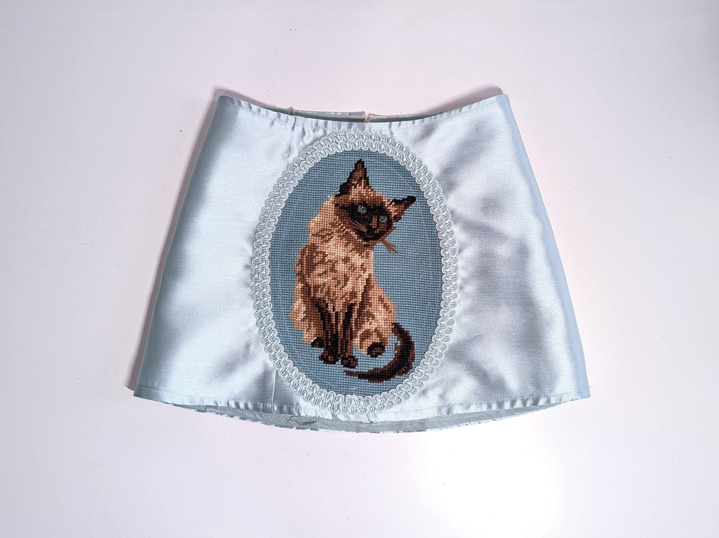 Satin Kitten Needlepoint Skirt-Kristin Mallison-APOC STORE