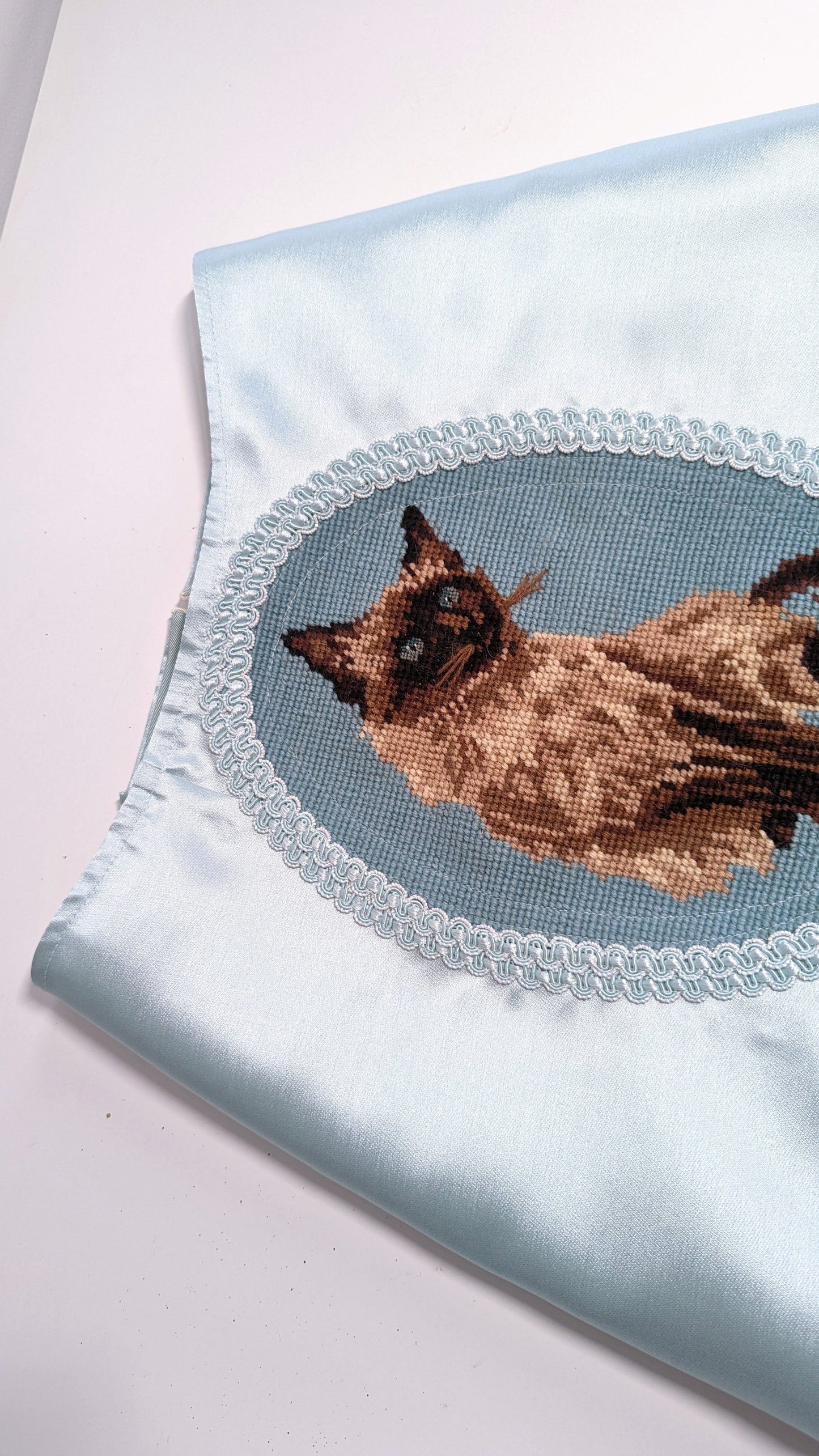Satin Kitten Needlepoint Skirt-Kristin Mallison-APOC STORE