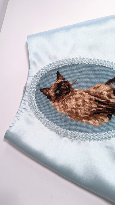Satin Kitten Needlepoint Skirt-Kristin Mallison-APOC STORE