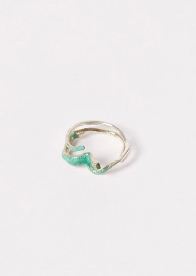 Green Enamel Spiral Shirt Ring 002-Karmuel Young-APOC STORE