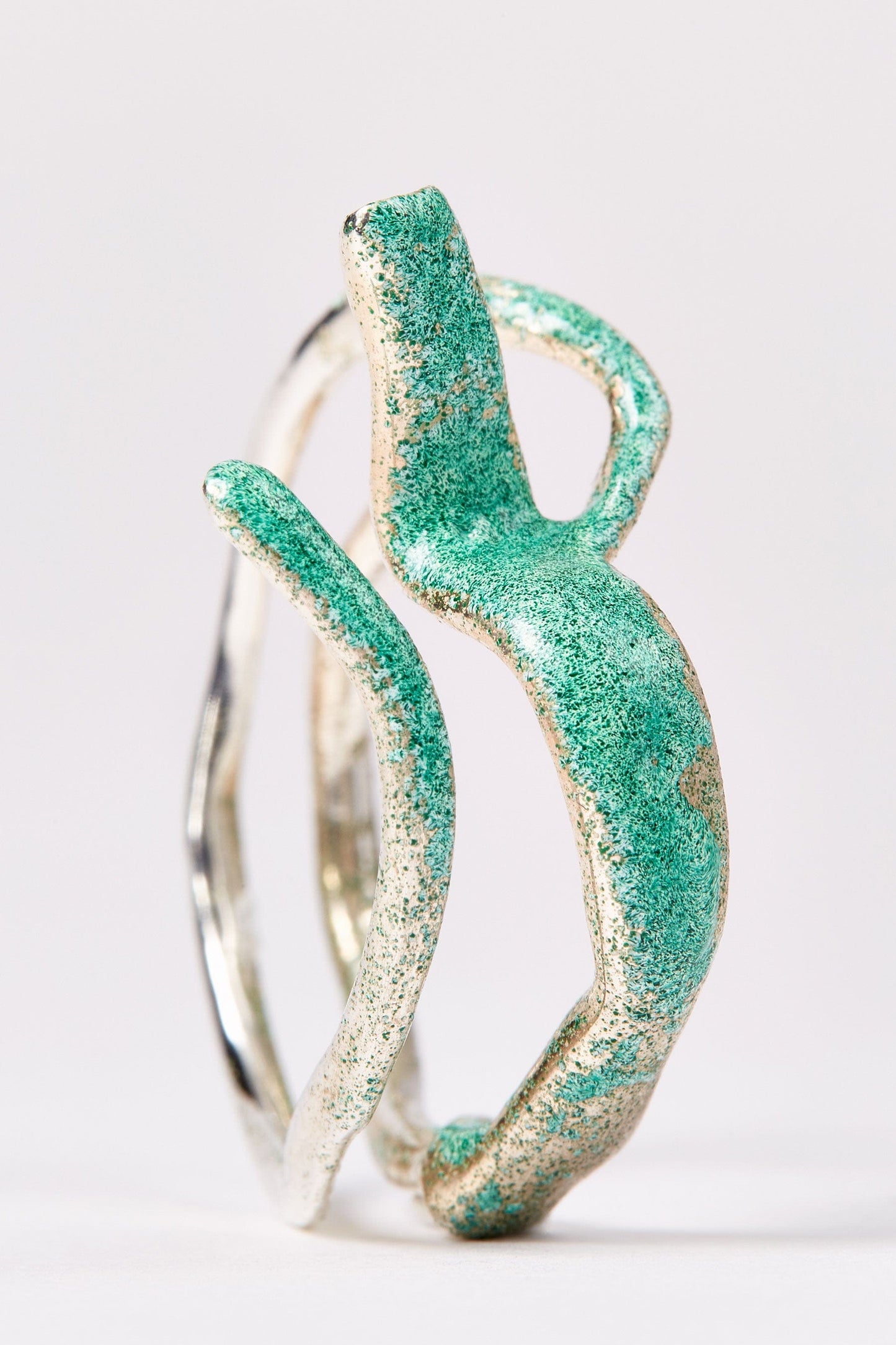 Green Enamel Spiral Shirt Ring 002-Karmuel Young-APOC STORE