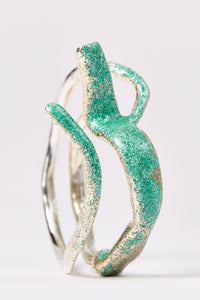 Green Enamel Spiral Shirt Ring 002-Karmuel Young-APOC STORE