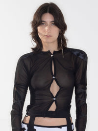 Sheer Pearl Cardigan Top-ISSA EAKIN-APOC STORE