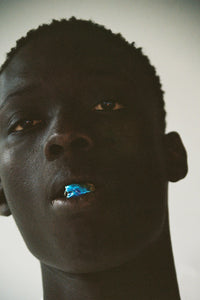 Blue Enamel Spiral Shirt Ring 001-Karmuel Young-APOC STORE