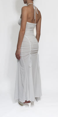 White Ellipse Mesh Gown-Oriens-APOC STORE