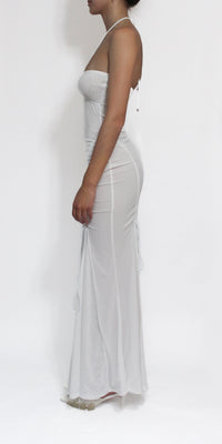 White Ellipse Mesh Gown-Oriens-APOC STORE