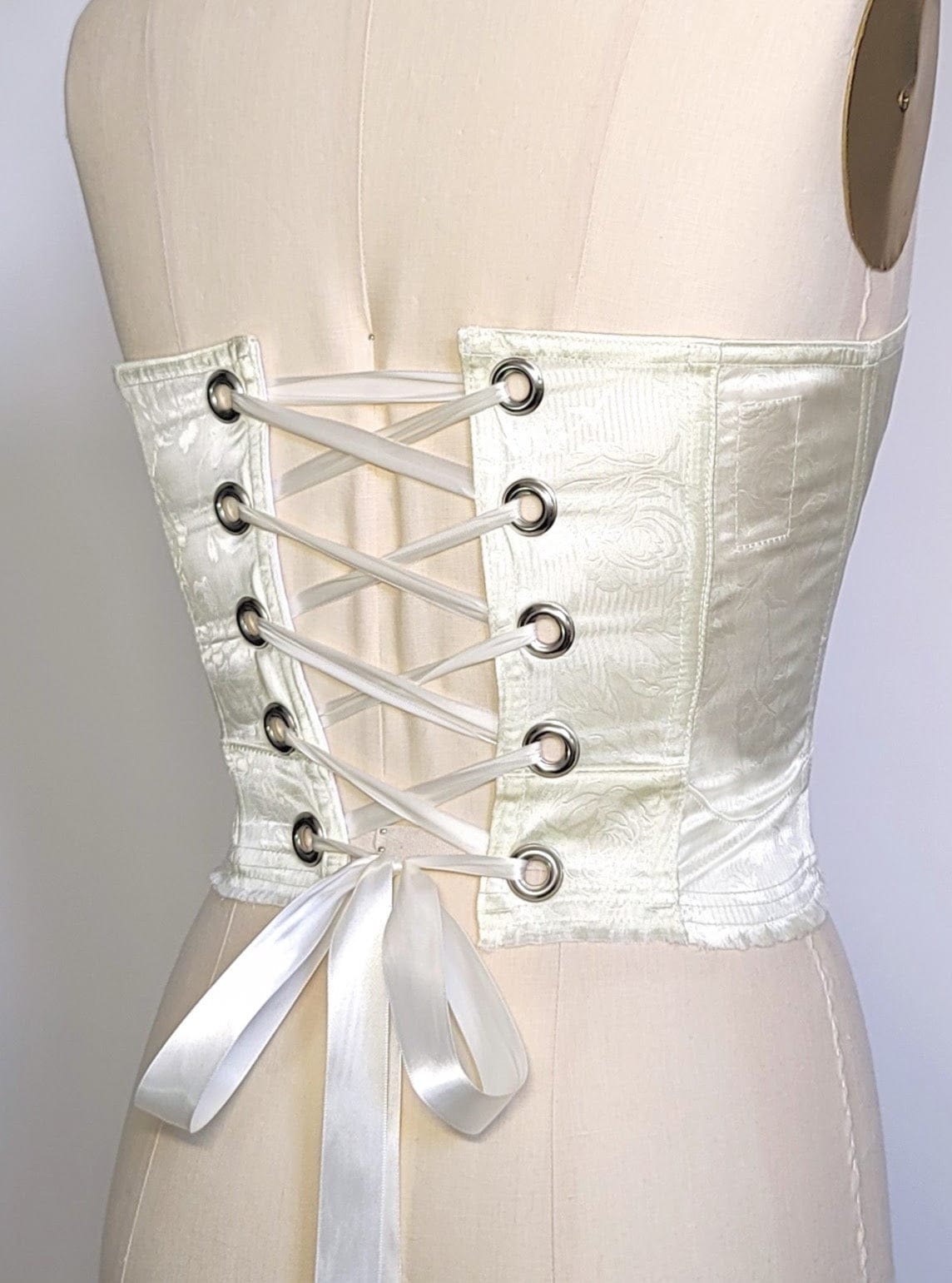 Satin Corset with Beaded Flowers-Kristin Mallison-APOC STORE