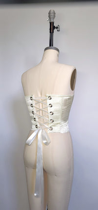 Satin Corset with Beaded Flowers-Kristin Mallison-APOC STORE