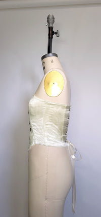 Satin Corset with Beaded Flowers-Kristin Mallison-APOC STORE