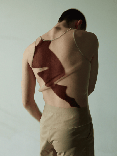 Streak Vest Brown-Khanh Brice Nguyen-APOC STORE