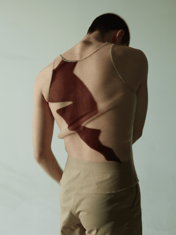 Streak Vest Brown-Khanh Brice Nguyen-APOC STORE