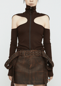 Mago Zip Up Brown-Nibgnus-APOC STORE