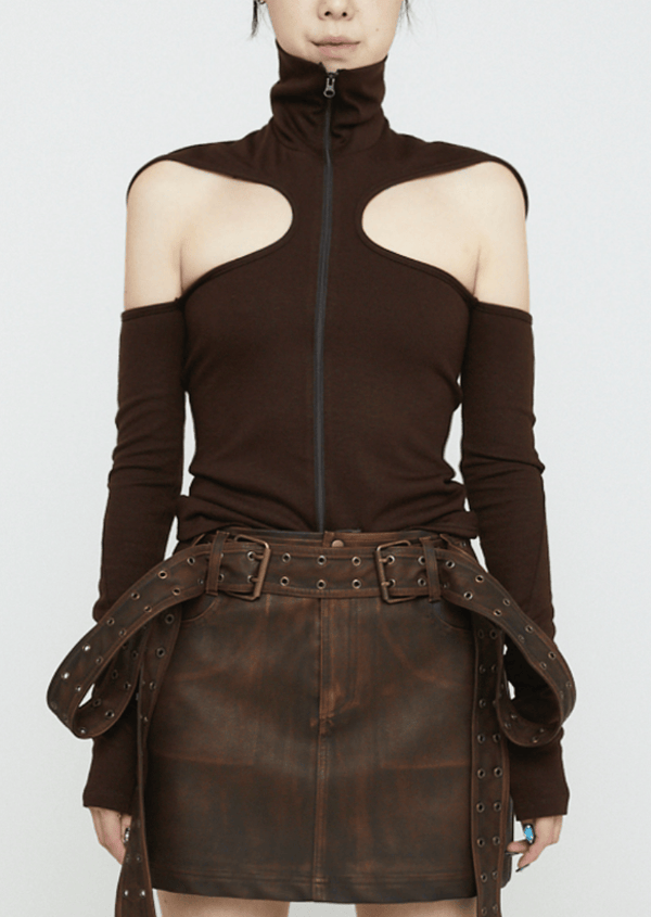 Mago Zip Up Brown-Nibgnus-APOC STORE