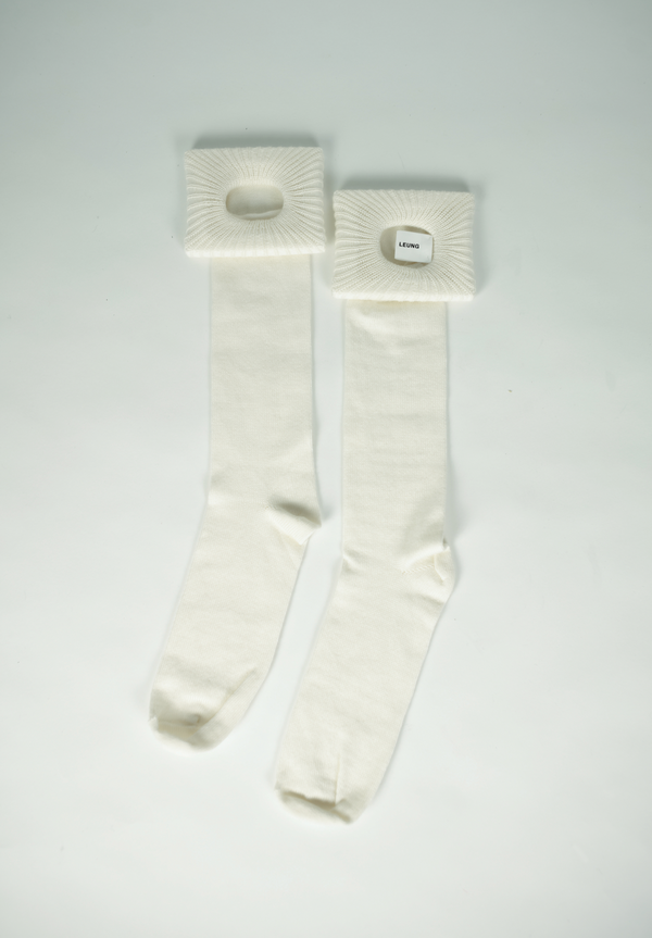 Framed Sock Ivory-SHEK LEUNG-APOC STORE