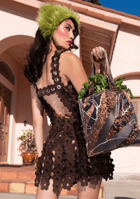 Flowerwoven Ultrasuede Dress-Leeann Huang-APOC STORE