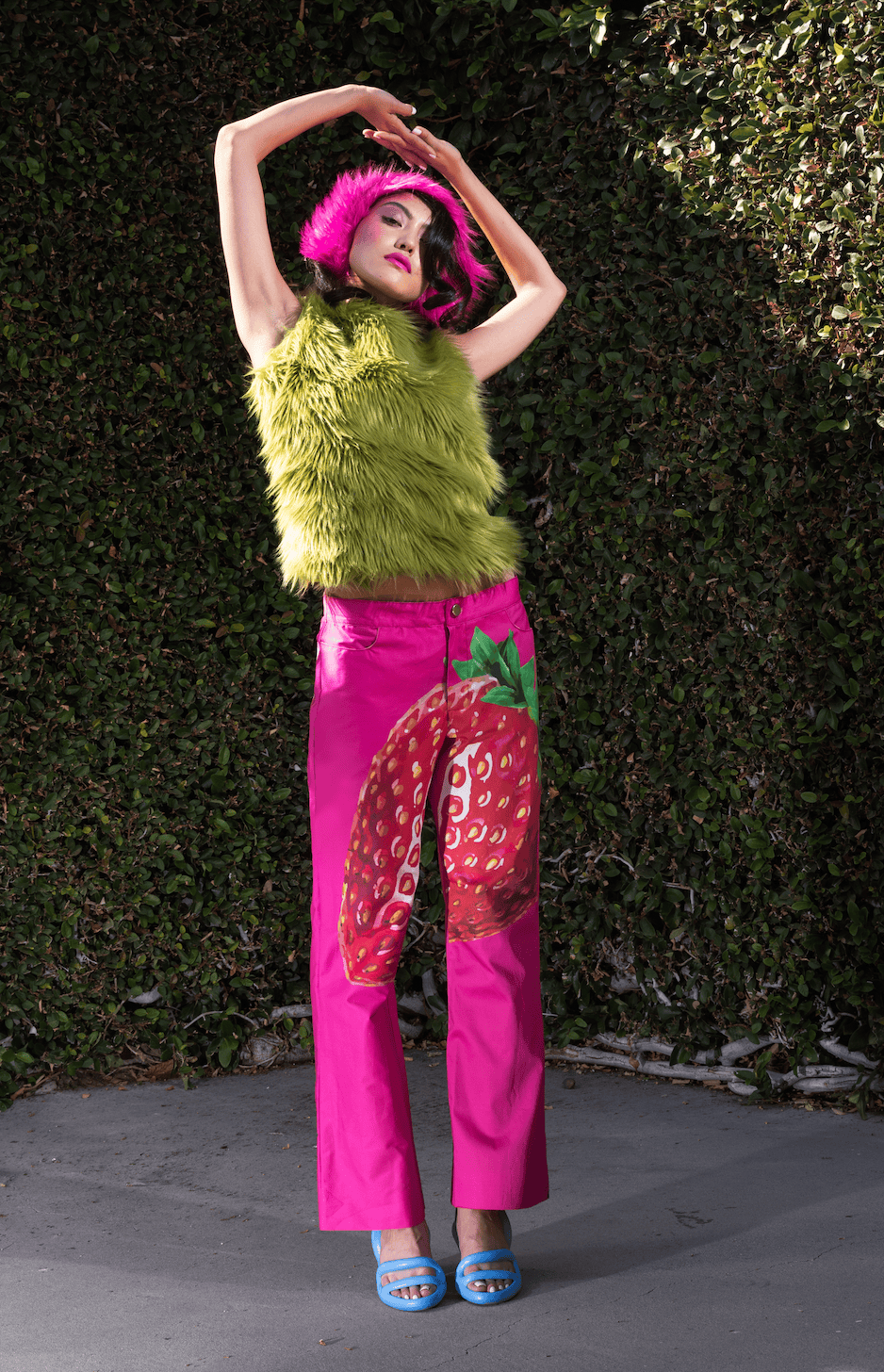 Strawberry Print Jeans-Leeann Huang-APOC STORE