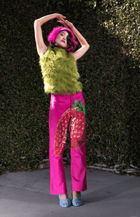 Strawberry Print Jeans-Leeann Huang-APOC STORE