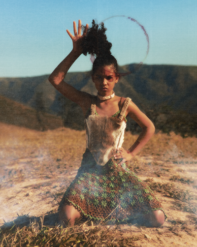 Goat Hide Corset Brown-VEREDAS-APOC STORE