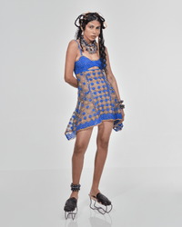 Royal Blue + Gold Pixie Dress-VEREDAS-APOC STORE