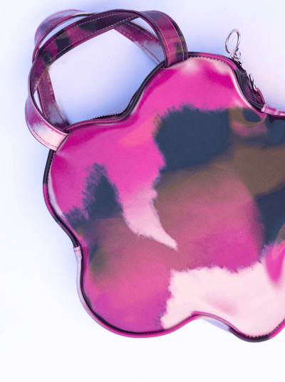 Lenticular Colour-Changing Pink Blueberry Cow Flower Handbag-Leeann Huang-APOC STORE