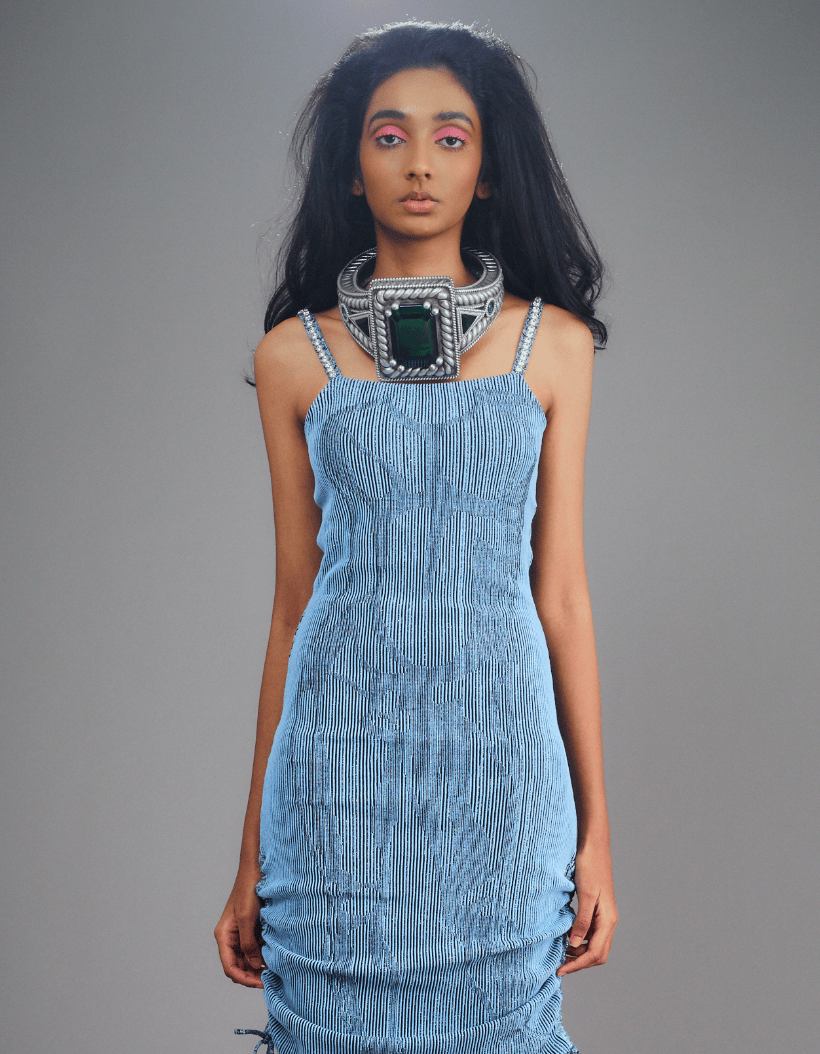 Silver Emerald Gem Neckpiece-MOTOGUO-APOC STORE
