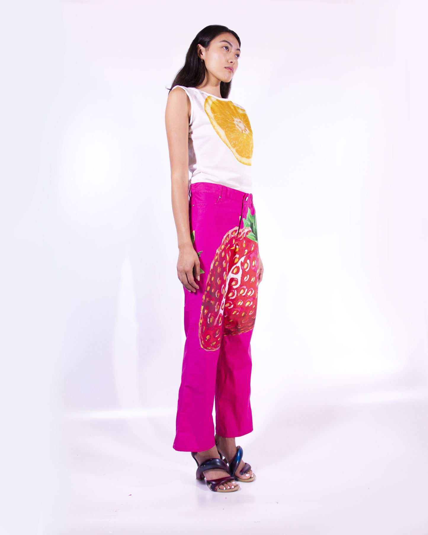 Strawberry Print Jeans-Leeann Huang-APOC STORE