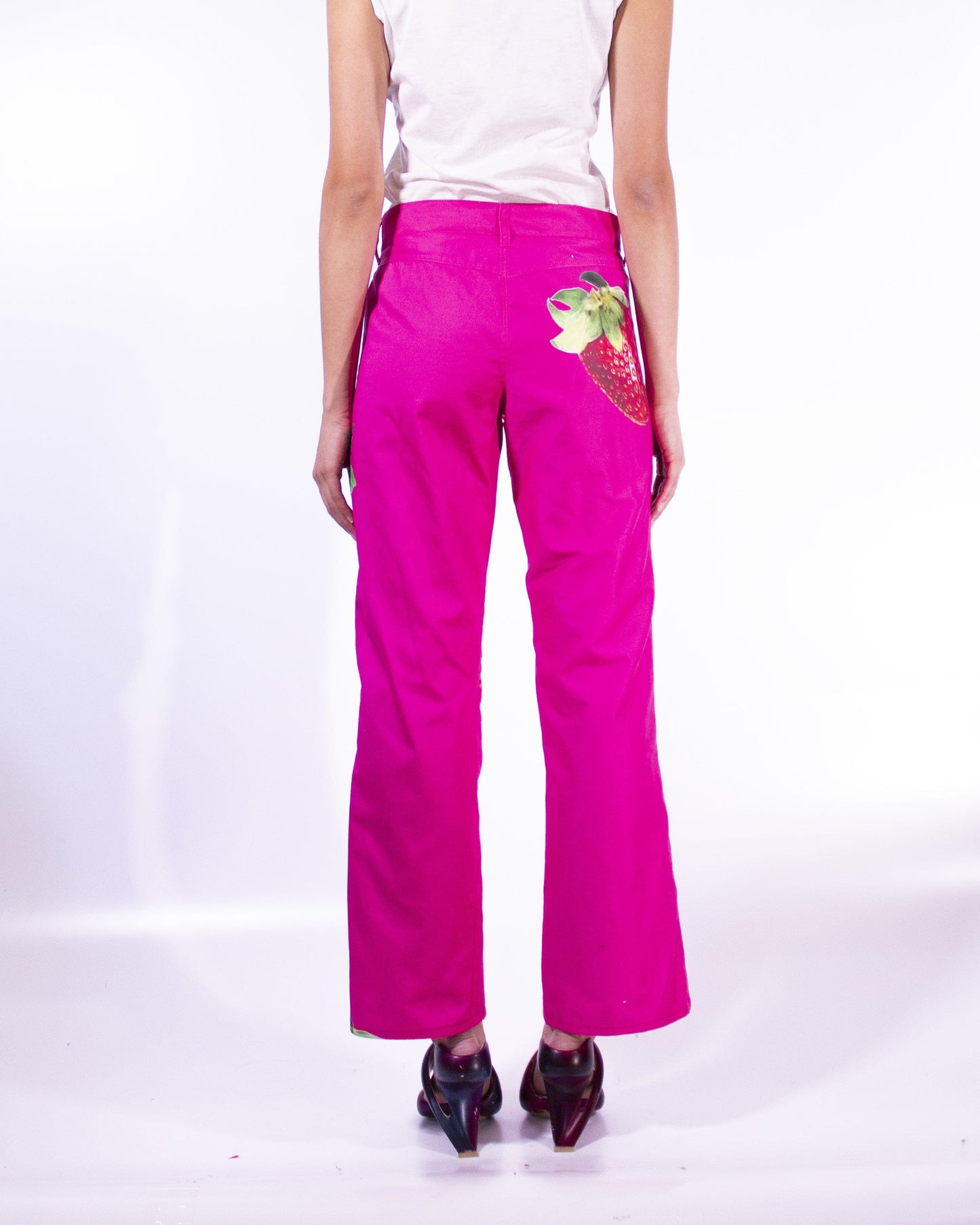 Strawberry Print Jeans-Leeann Huang-APOC STORE