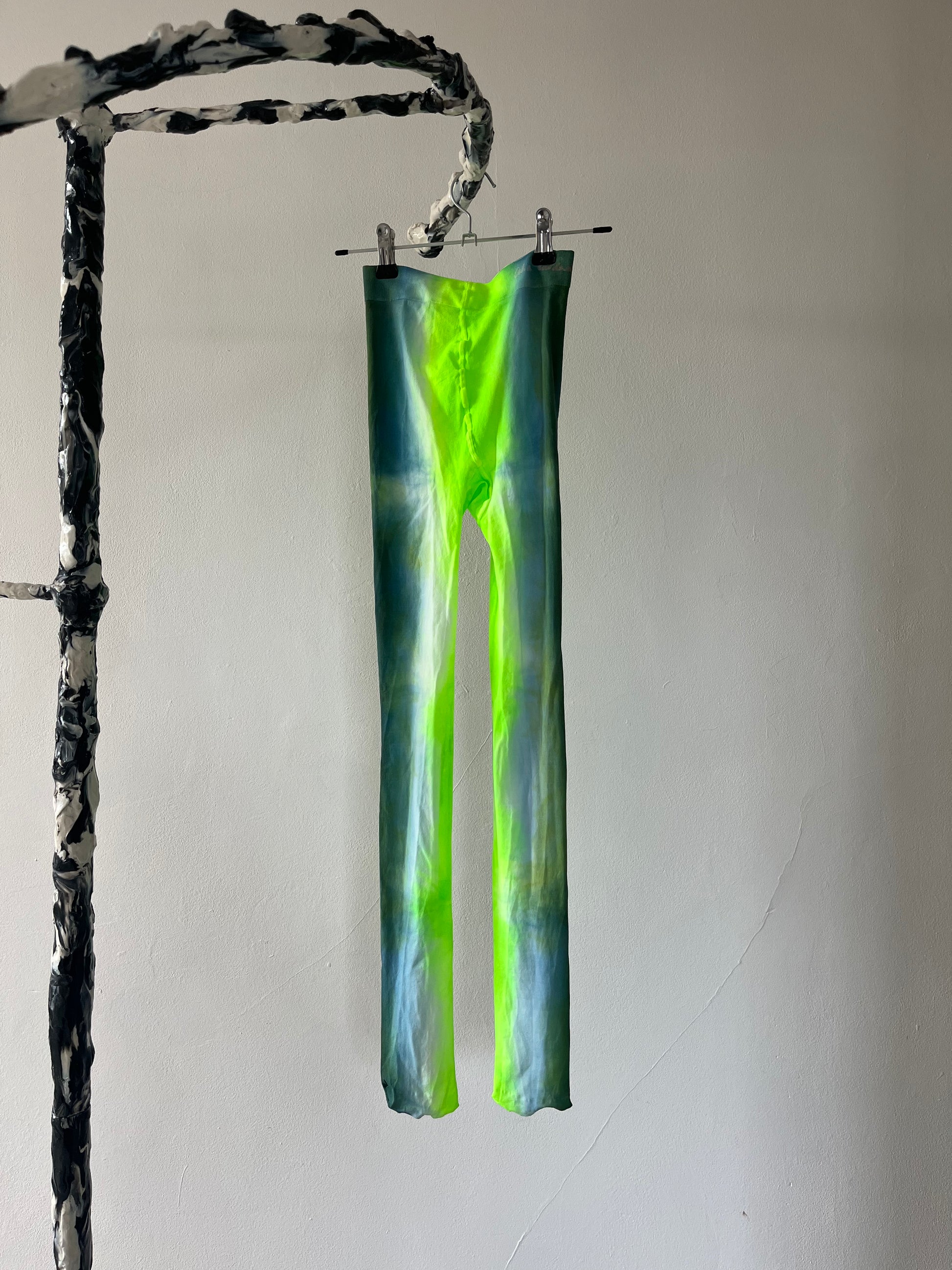 Hand Dyed Tights Green Blue-Celia Calderón Asensio-APOC STORE
