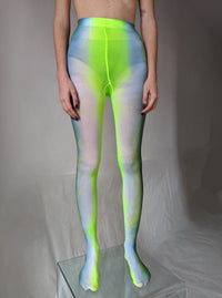 Hand Dyed Tights Green Blue-Celia Calderón Asensio-APOC STORE