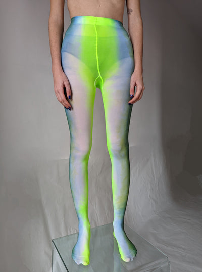 Hand Dyed Tights Green Blue-Celia Calderón Asensio-APOC STORE