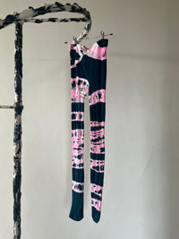 Hand Dyed Tights Pink Black-Celia Calderón Asensio-APOC STORE