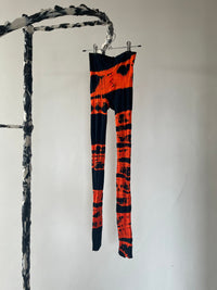 Hand Dyed Tights Orange Black-Celia Calderón Asensio-APOC STORE