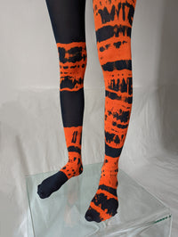 Hand Dyed Tights Orange Black-Celia Calderón Asensio-APOC STORE