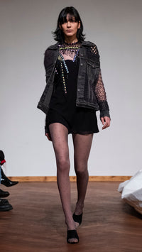 Knitted Jeans Jacket Black-Lou de Bètoly-APOC STORE
