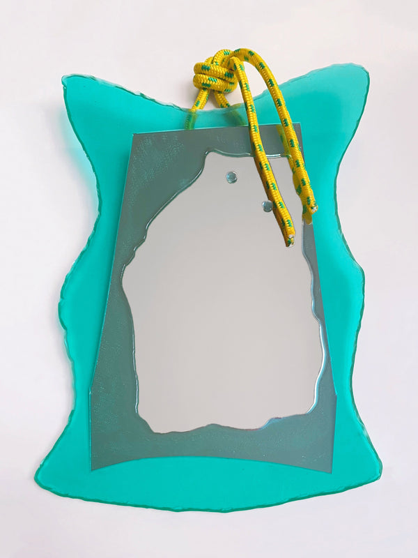 Large Turquoise Mirror-STEFANIA RUGGIERO-APOC STORE