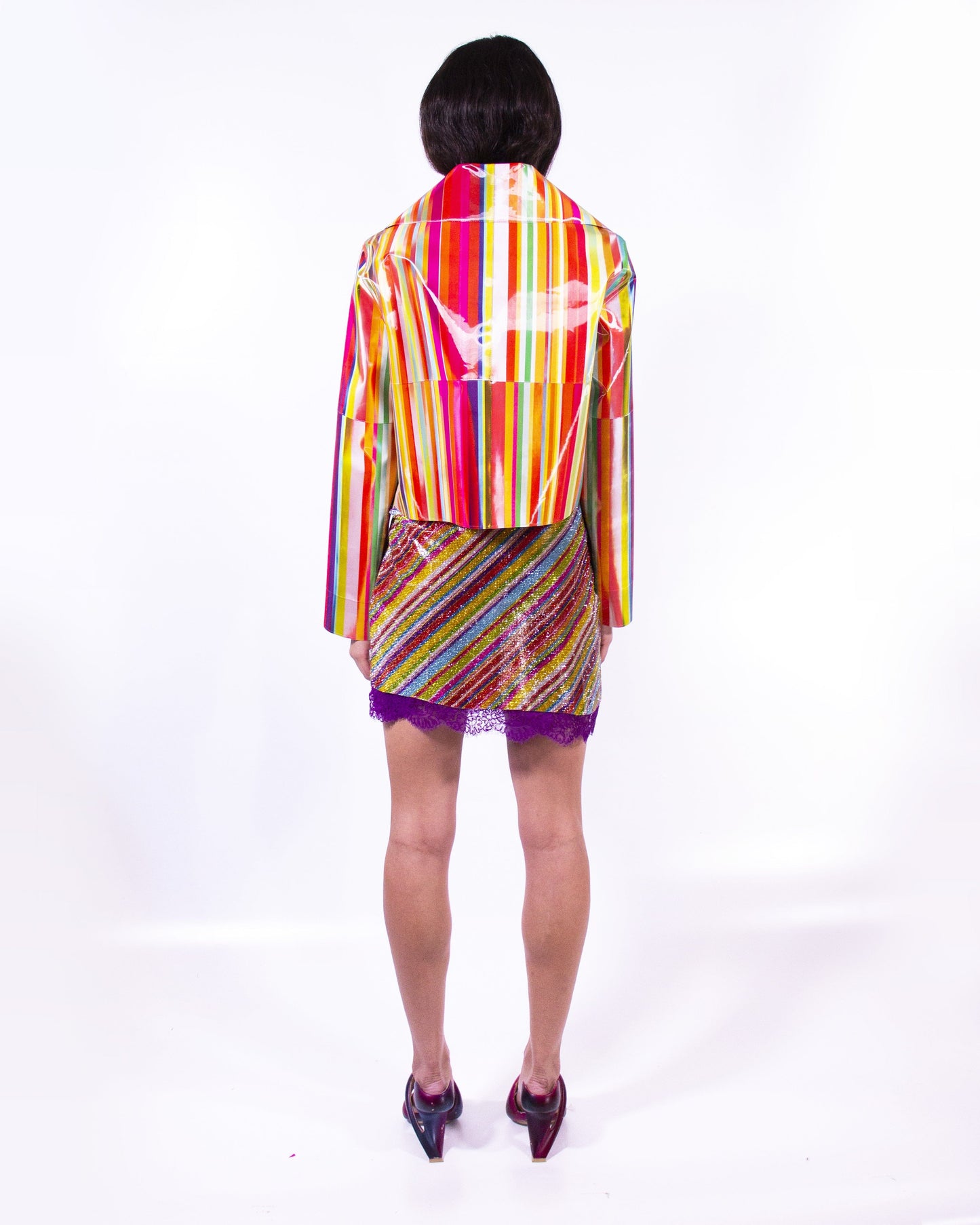Holographic TV Stripe Colour-Changing Jacket-Leeann Huang-APOC STORE