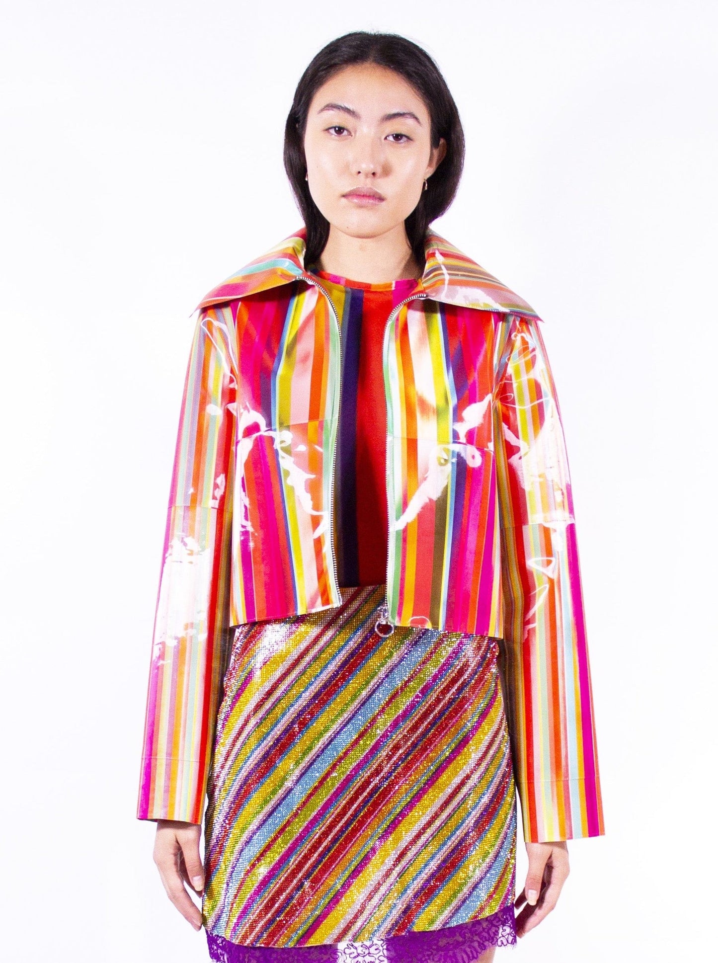 Holographic TV Stripe Colour-Changing Jacket-Leeann Huang-APOC STORE