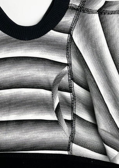 Black & White Micro Stripe Underwear Crop - Top 1 of 1-Pip Paz-Howlett-APOC STORE