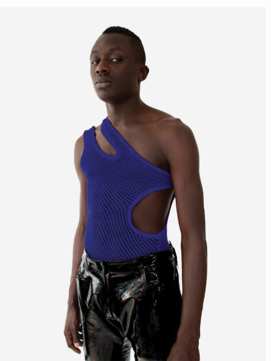 Cut-Out String Vest Blue-MMRMS Studio-APOC STORE