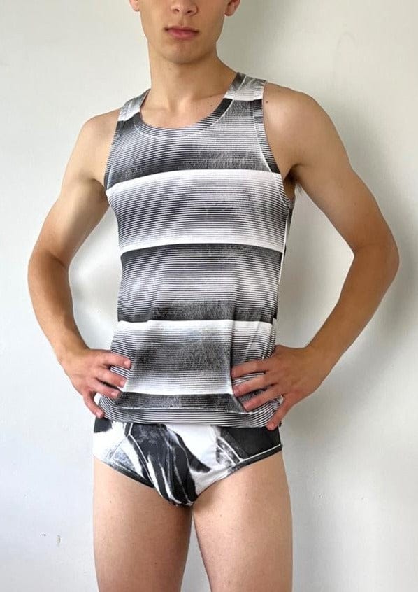 Black & White Stripe Print Vest-Pip Paz-Howlett-APOC STORE