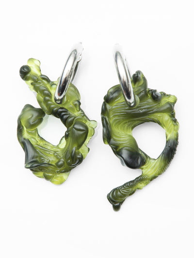 Large Marble Green Bioresin Hoops-Vanessa Schindler-APOC STORE
