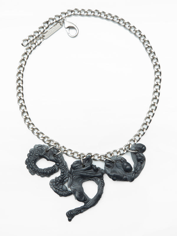 Grey Bioresin Chain Necklace-Vanessa Schindler-APOC STORE