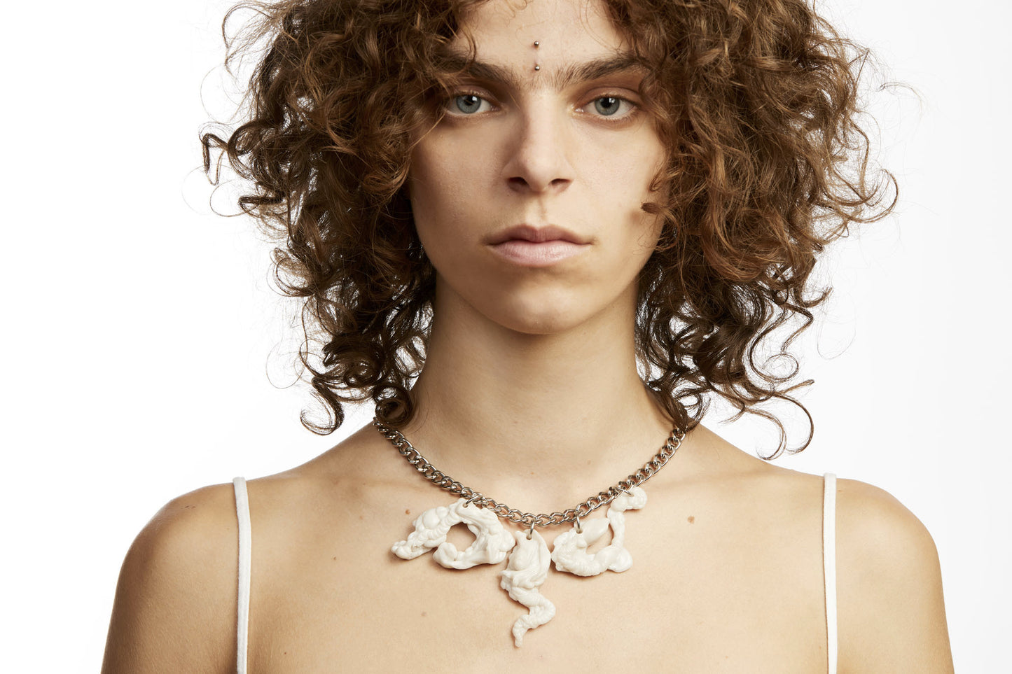 Cream Bioresin Chain Necklace-Vanessa Schindler-APOC STORE