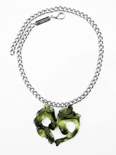 Marble Green Bioresin Chain Necklace-Vanessa Schindler-APOC STORE