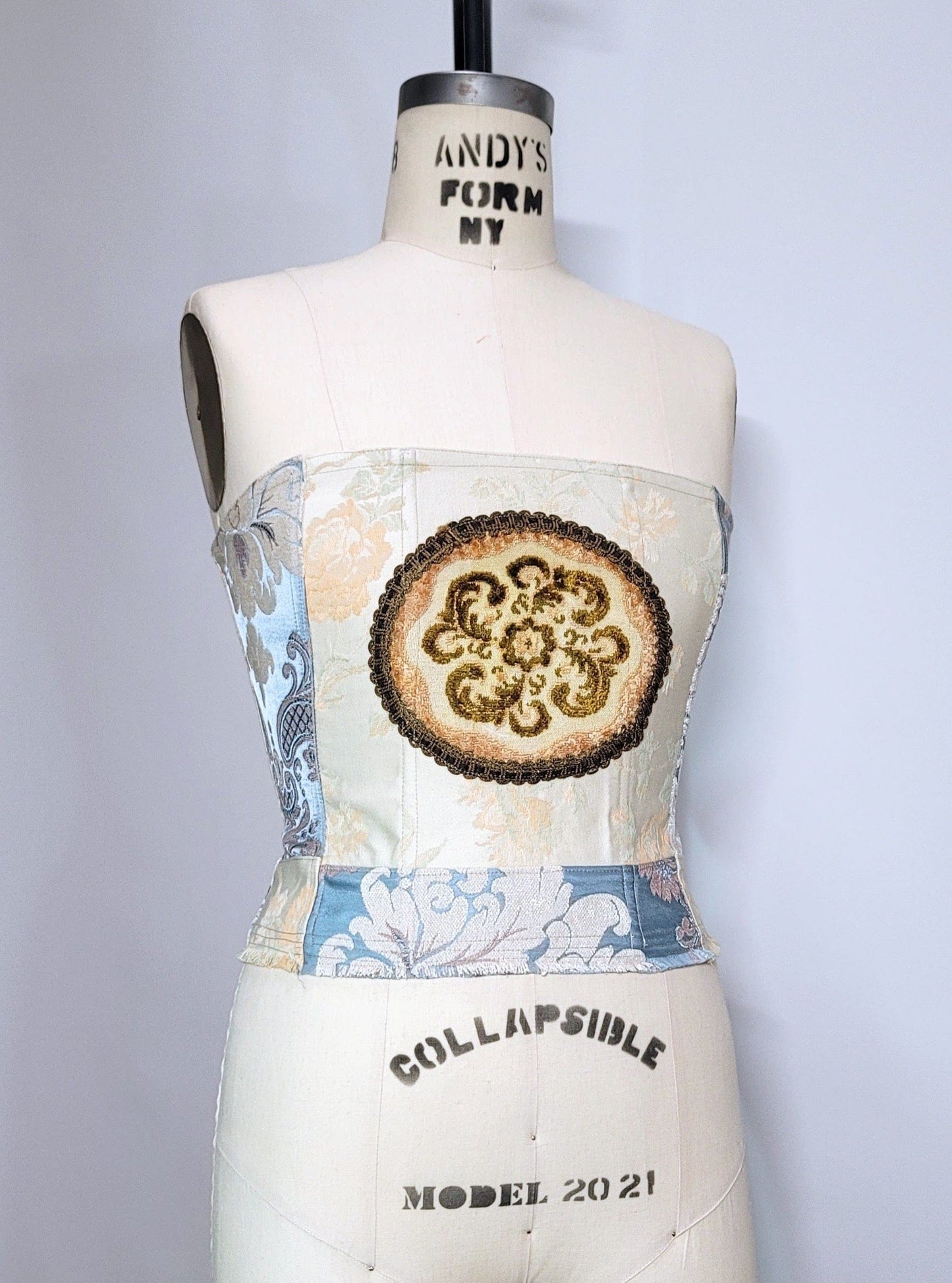 Antique Victorian Table Round Tapestry Corset-Kristin Mallison-APOC STORE