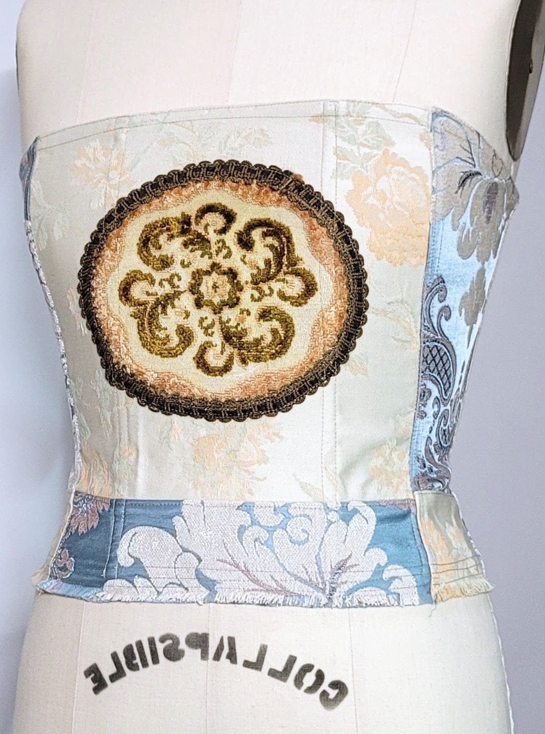 Antique Victorian Table Round Tapestry Corset-Kristin Mallison-APOC STORE
