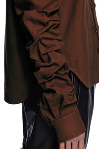 Gathered Sleeve Shirt-XIMONLEE-APOC STORE