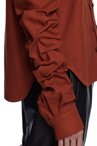 Gathered Sleeve Shirt-XIMONLEE-APOC STORE