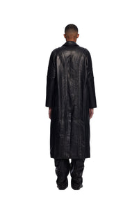 Panelled Leather Coat-XIMONLEE-APOC STORE